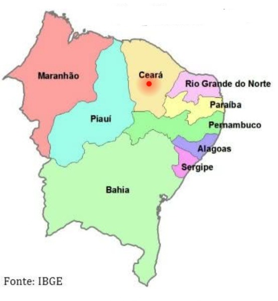 Em qual região brasileira está localizado o estado do Ceará ?