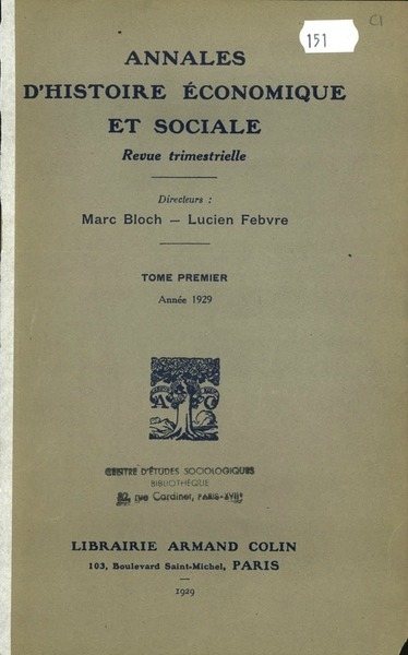 Quelle revue fut fondée par Marc Bloch et Lucien Febvre ?