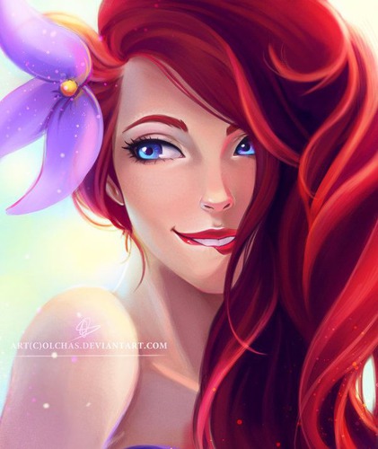 De quelle couleur est la robe de Ariel quand elle est humaine ?