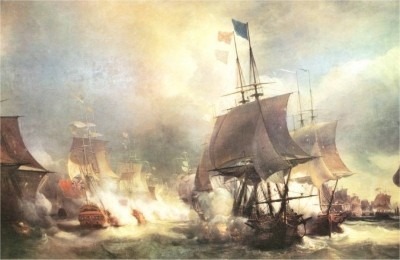 Louis XVI engage le royaume aux côtés des insurgés américains contre les Anglais. La Marine française inflige de très lourdes pertes à la Royal Navy le 27 juillet 1778 et se « venge de la guerre Sept Ans » au cours de la bataille…