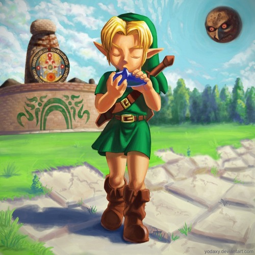 En quoi le bonhomme avec le majora's mask transforme Link  au début du jeu "Majora's mask" ?