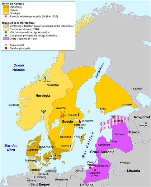 En 1397, les royaumes scandinaves de Norvège, du Danemark et de Suède sont réunis dans l'Union de...