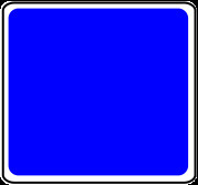Que signifie un panneau carré et bleu ?