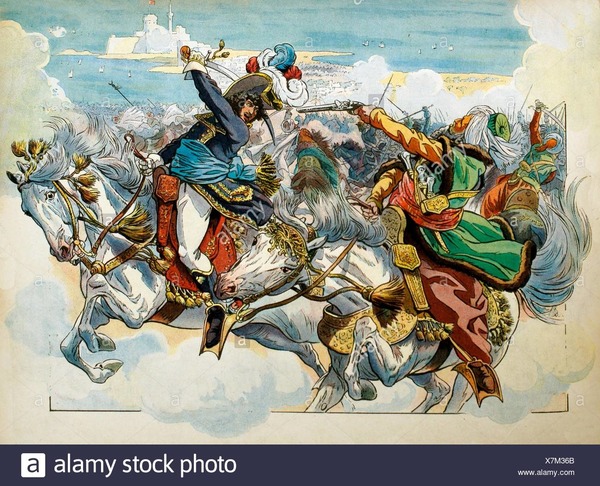 Lors de la bataille d’Aboukir en 1799, le général Joachim Murat lance un assaut contre les Turcs. Lorsqu’un soldat lui tire dessus, il échappe à la mort grâce à un geste involontaire :