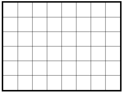 Sur cette image, on peut voir 48 carrés dans un rectangle. Plutôt que de les compter un par un, quelle méthode bien plus rapide peut-on employer ?
