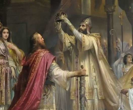 Quand eu lieu le sacre de Charlemagne dans la basilique Saint Pierre de Rome ?