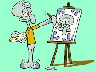 Quel personnage de la série Bob l'éponge aime peindre des autoportraits ?