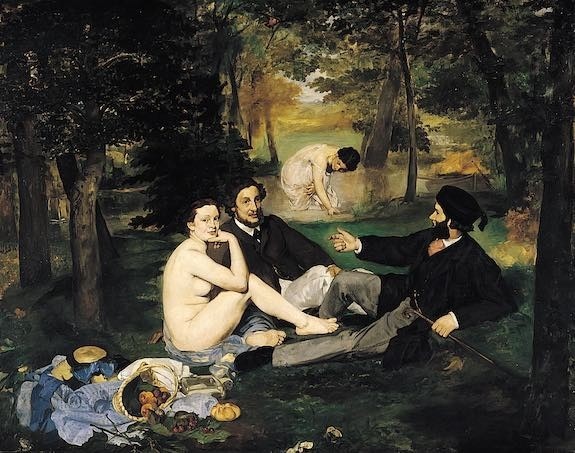 Cette oeuvre scandaleuse de Manet de 1863 figurant une partie carrée est intitulé.....