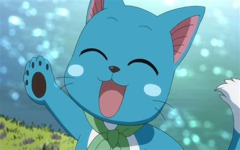 Comment se nomme le chat bleu de Natsu ?