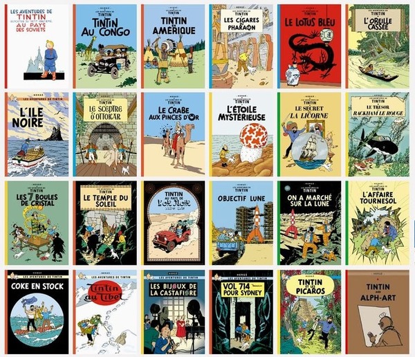 Combien d'albums des "Aventures de Tintin" ont été publiés entre 1929 et 1976 ?