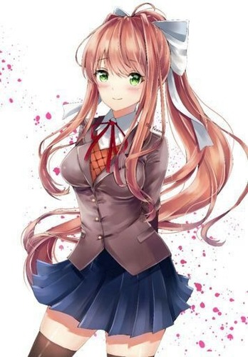 Em todos os sprites de Monika, sem exceções, ela está olhando diretamente nos olhos do jogador.Verdadeiro ou falso?