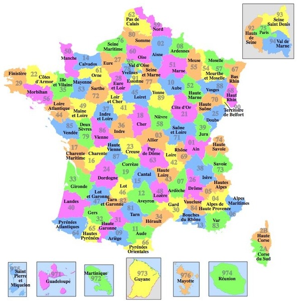Quel est le nombre de départements en France ?