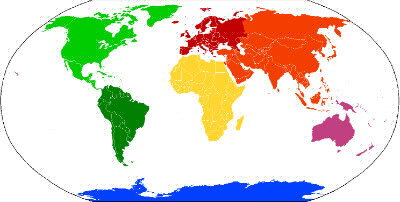 Quel est le continent en bleu ?