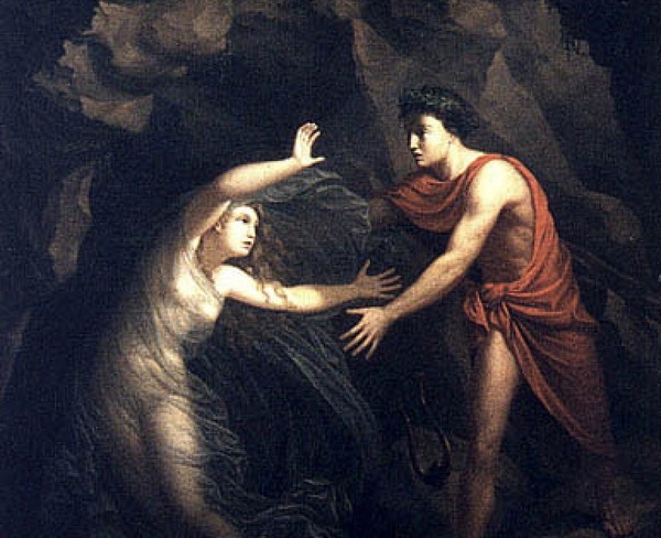 Orphée descend aux Enfers pour ramener son amour Eurydice. Il est autorisé à repartir avec elle à une seule condition :
