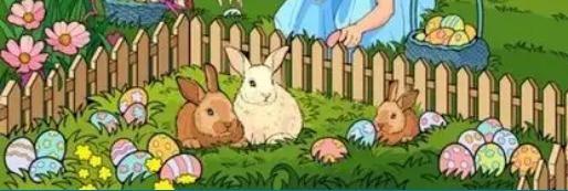 Compte tous les œufs de Pâques cachés dans l'enclos des lapins !