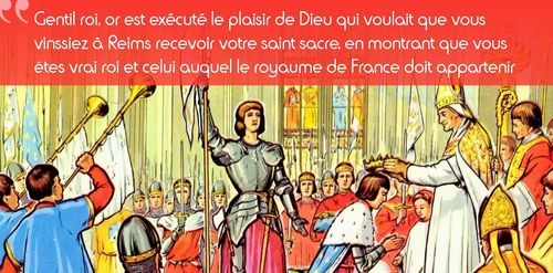 A qui Jeanne d'Arc demande-t-elle, en 1429, d'aller à Reims pour se faire sacrer roi de France ?