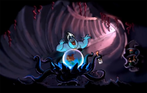 Comment Ursula parvient-elle à voir Ariel dans sa boule magique ?