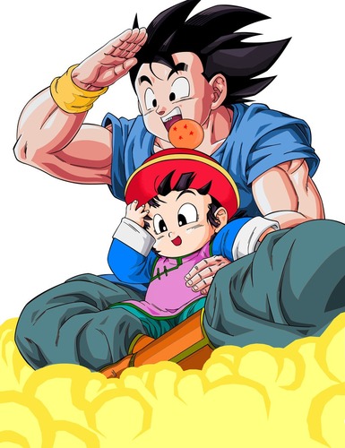 Avec qui Goku est sur le nuage supersonique ?