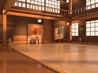 Quel mot désigne la salle où se pratiquent les arts martiaux ?