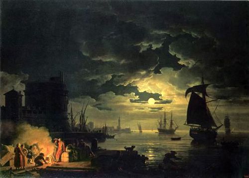 Qui a peint "L'entrée du Port de Palerme au clair de lune" ?