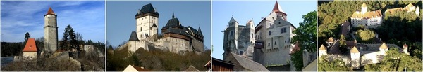 Jaké je správné pořadí hradů na obrázku?