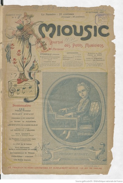 En quelle année est paru le premier numéro du journal Miousic ?