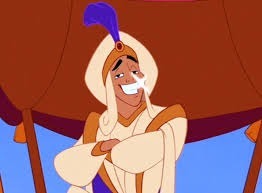 Aladdin se transforme ici en prince ...
