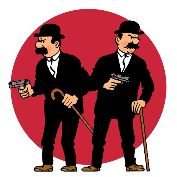 Dans quelle série de Bandes dessinées peut-on voir Dupont et Dupond ?