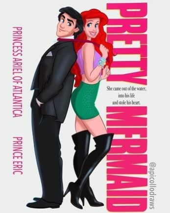 Un détournement cartoon de l'affiche de ce film culte avec Julia Roberts et Richard Gere.