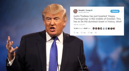 The tweet of Donald Trump about Justin Trudeau is...