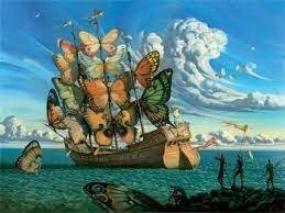 "Le bateau à voile papillon" est sorti de l'esprit du peintre surréaliste...