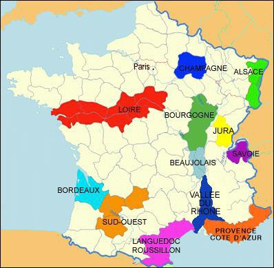 Il y a 14 grandes régions viticoles qui figurent sur la carte des vins de France.