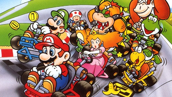 Dans Super Mario Kart, le tout premier volet de la série de jeux de courses, quels personnages retrouve-t-on avec Mario ?