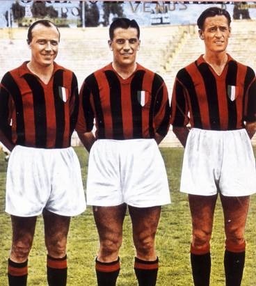Dans les années 50, quel surnom a été donné au trio suédois (Gren, Liedholm, Nordahl) qui évoluait à l'AC Milan ?