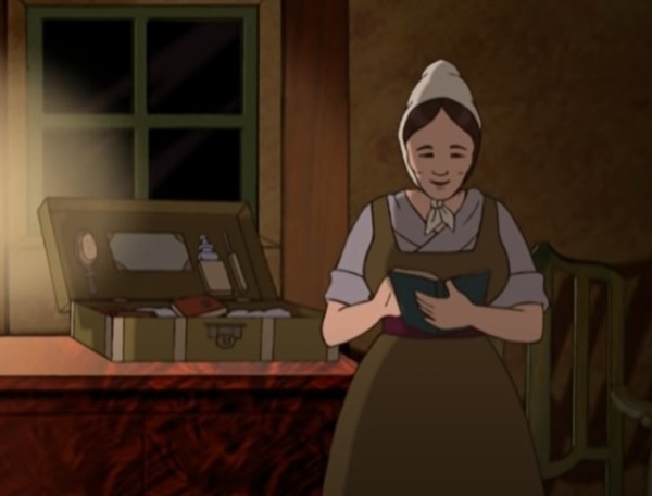 Dans l'épisode 17, Sophie offre un livre à la fille du forgeron qui les héberge, quel en était le titre ?