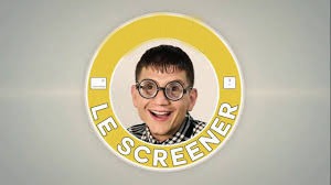 Quel est le nom du "screener" dans la chanson du youtuber "Le rire jaune" ?