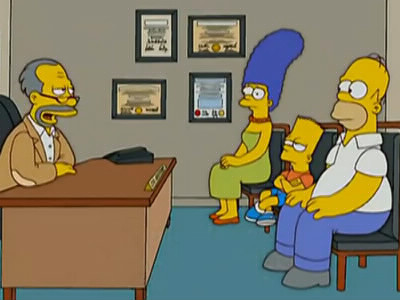Quel est le traitement donné par le psychiatre pour que Bart arrête ses pitreries ?