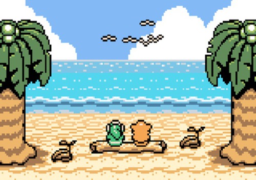 A quel autre jeu de Nintendo fait-on référence sur la plage de Link's Awakening ?
