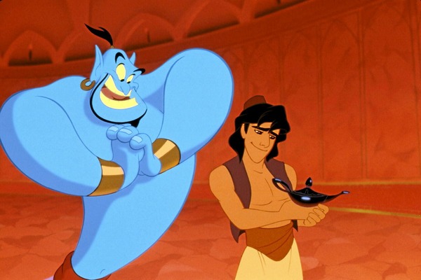 De quel célèbre acteur s’inspire le visage d’"Aladdin", sorti en 1992 ?