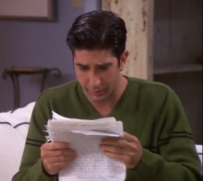 Combien de pages (recto-verso) fait la lettre de Rachel pour Ross ?