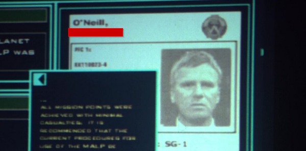 Quel prénom apparait sur la fiche militaire d'O'neill dans l'épisode 4x20 "Entité" ?