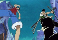 Qui sépare Luffy et Zoro durant leur duel ?