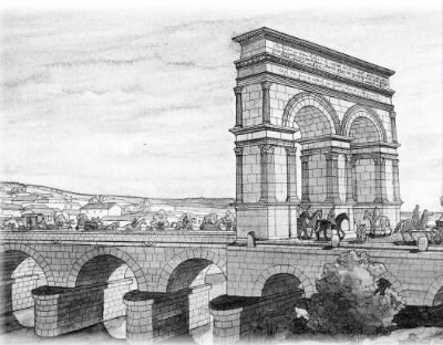 Sous quel empereur romain, cet arc routier et non triomphal aurait été construit par un notable gallo-romain résidant à Mediolanum Santonum ?
