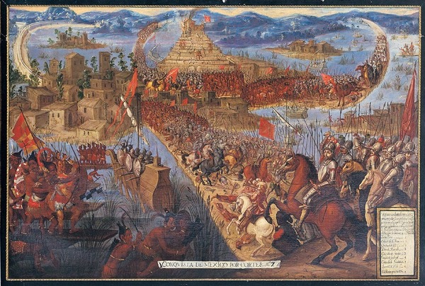 En quelle année la capitale aztèque a-t-elle été conquise par les Espagnols ?
