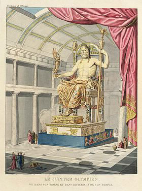 Comment a été détruite la statue chryséléphantine de Zeus en 475 ?