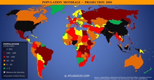 La population des pays du monde
