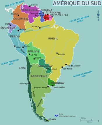 Les capitales de l'Amérique du Sud