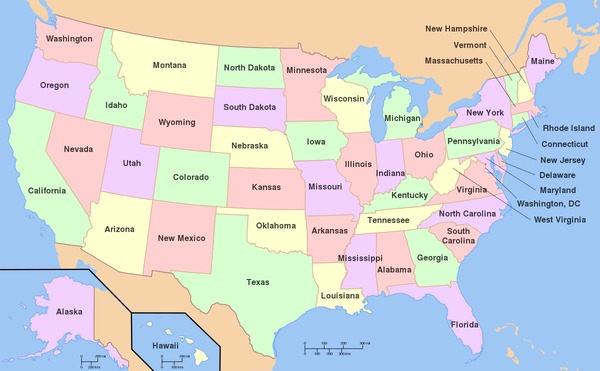 Connais-tu les états des États-Unis ?