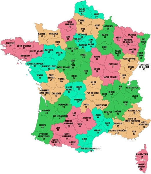 Géographie - les départements frontaliers français