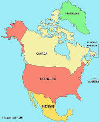 Etats et villes d'Amérique du nord